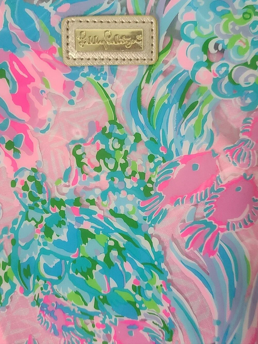 NWT Lilly Pulitzer Best Fishes Beach Day Pouch 3pc Set Makeup Bag Cozy